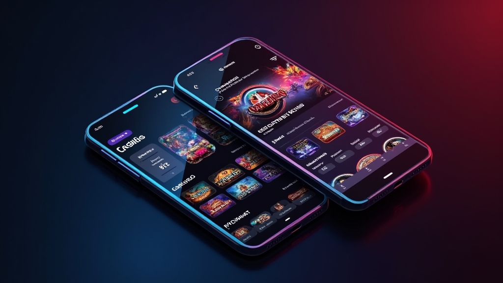 Telefoon en tablet met mobiele casino-interface in verschillende schermformaten